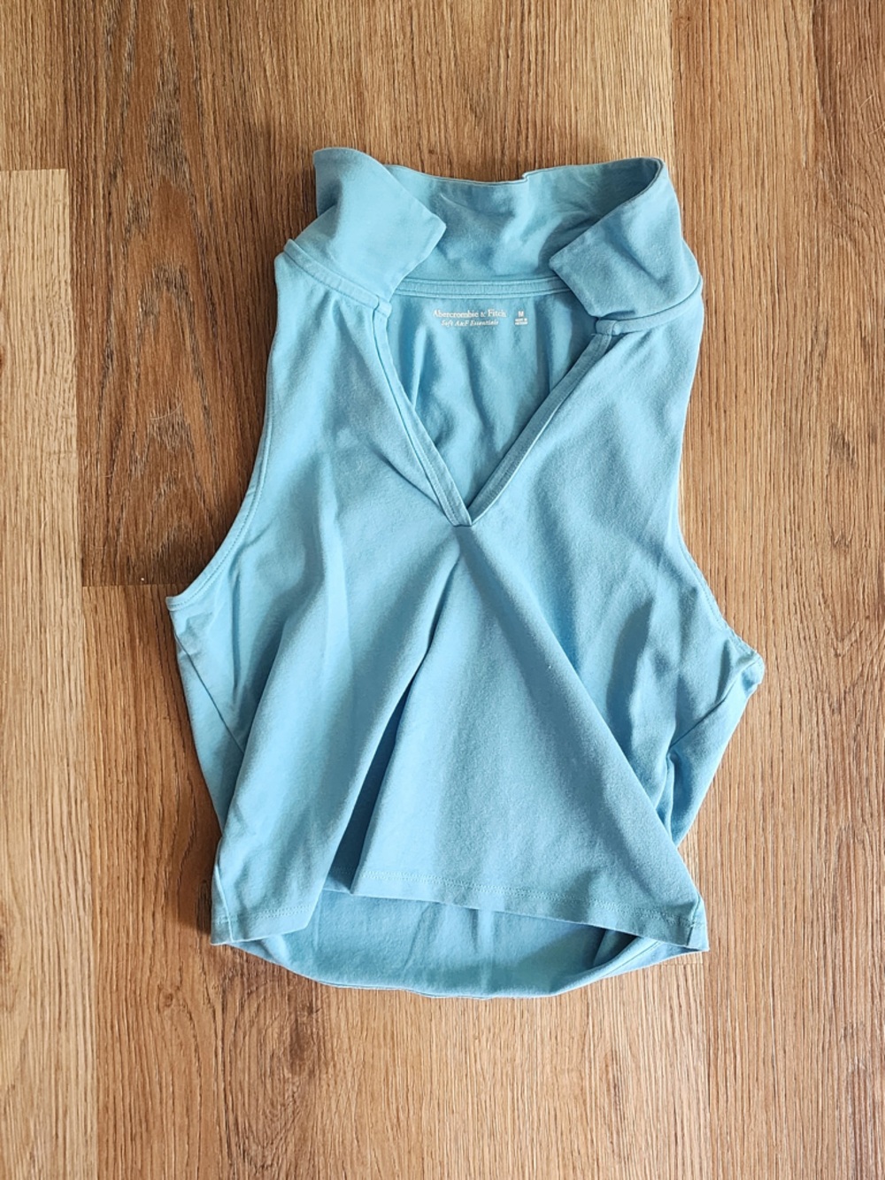 Abercrombie & Fitch Light Blue Cropped Polo Tank